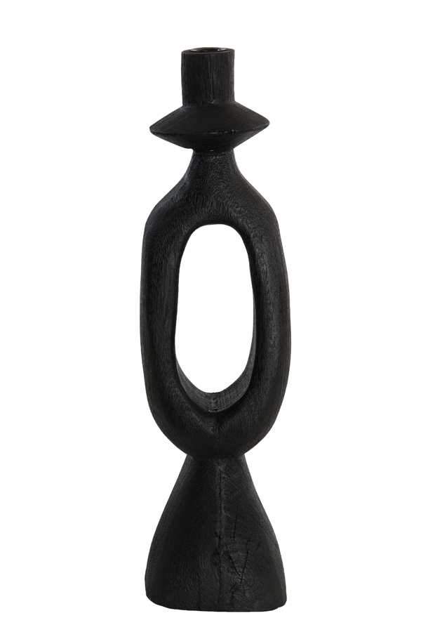 Candle holder 14x14x50 cm DJANGO wood matt black