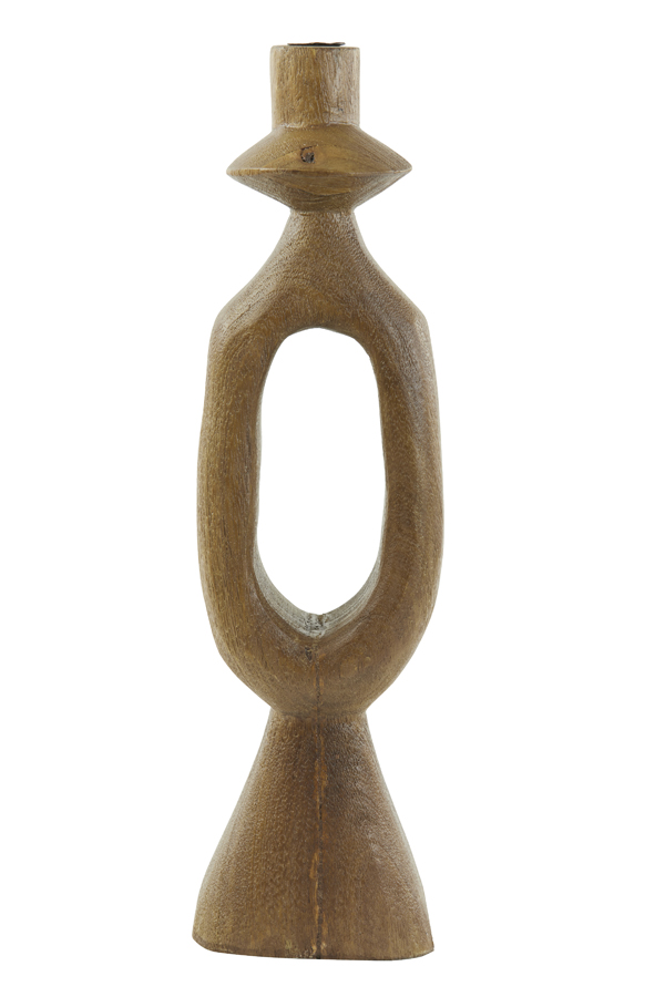 Candle holder 14x14x50 cm DJANGO wood matt dark brown