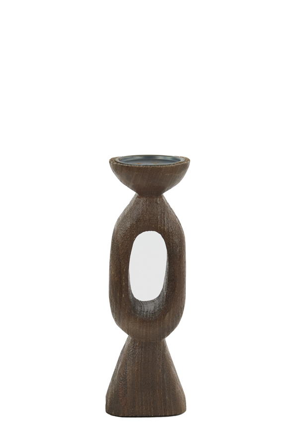 Candle holder 11x11x36 cm DJANGO wood matt russet