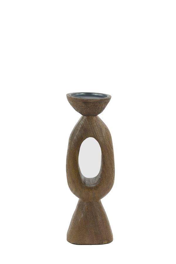 Candle holder 11x11x36 cm DJANGO wood matt dark brown