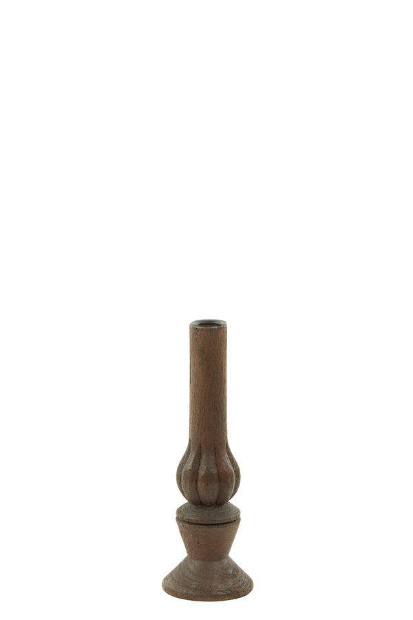 Candle holder Ø9x25 cm TAVOLA wood matt russet