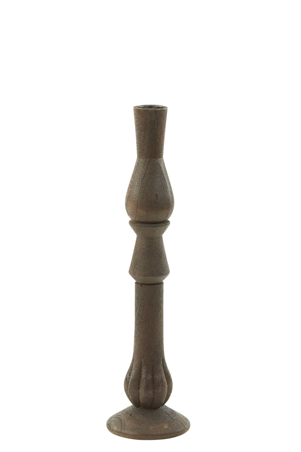 Candle holder Ø11x42 cm TAVOLA wood matt russet