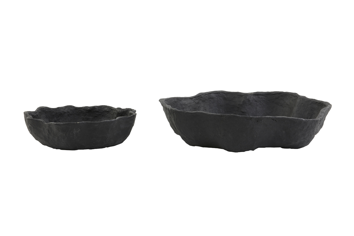 Dish S/2 Ø30x9+Ø50x9 cm BABUR black