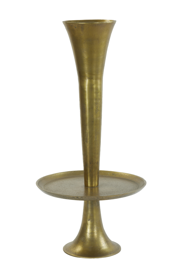 Stand+vase Ø42x89 cm ZEMBI antique bronze