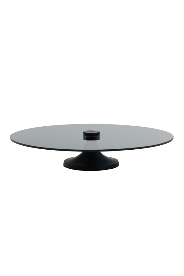 Dish on base Ø40x9 cm DANULA black+smoked glass