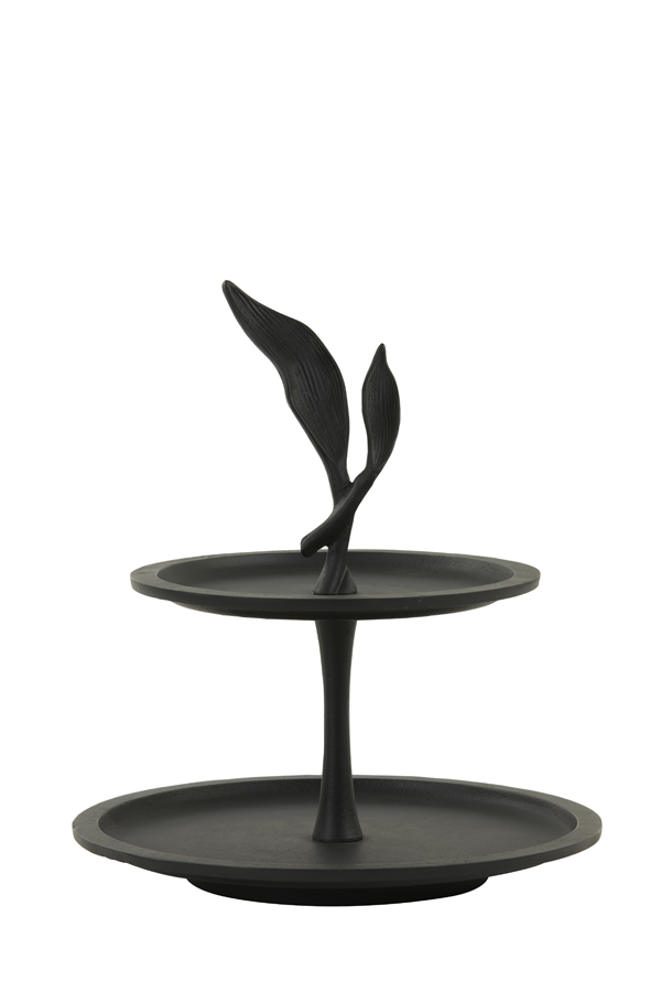 Stand 2 layers Ø30x36 cm FOGLIA matt black