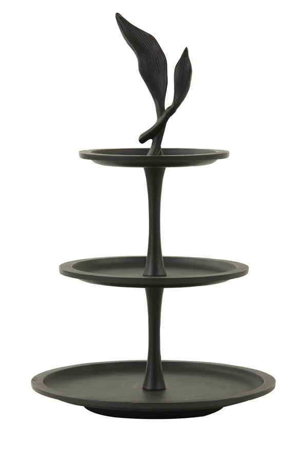 Stand 3 layers Ø30x51 cm FOGLIA matt black