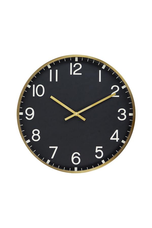 Clock Ø53 cm TORRIA black+gold