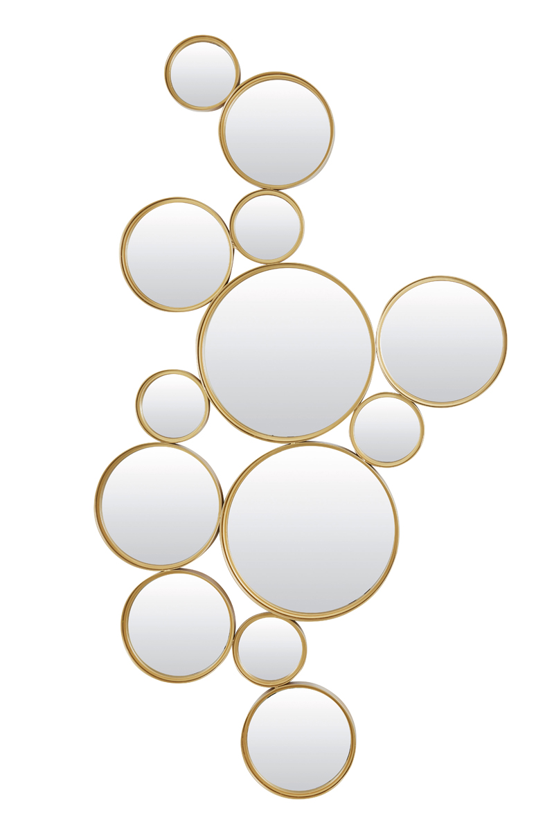 Mirror 127x3,5x64,5 cm CIELO circles gold