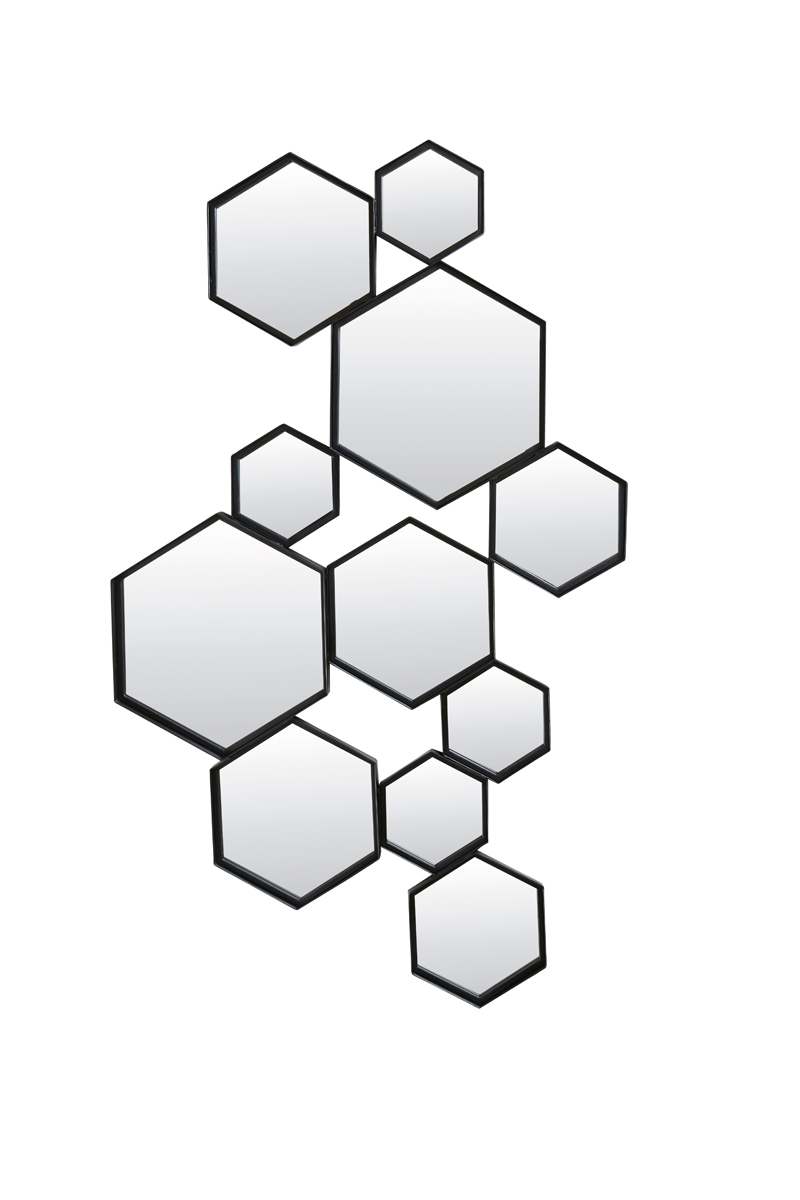 Mirror 98x3,5x57,5 cm CINCI hexagon matt black