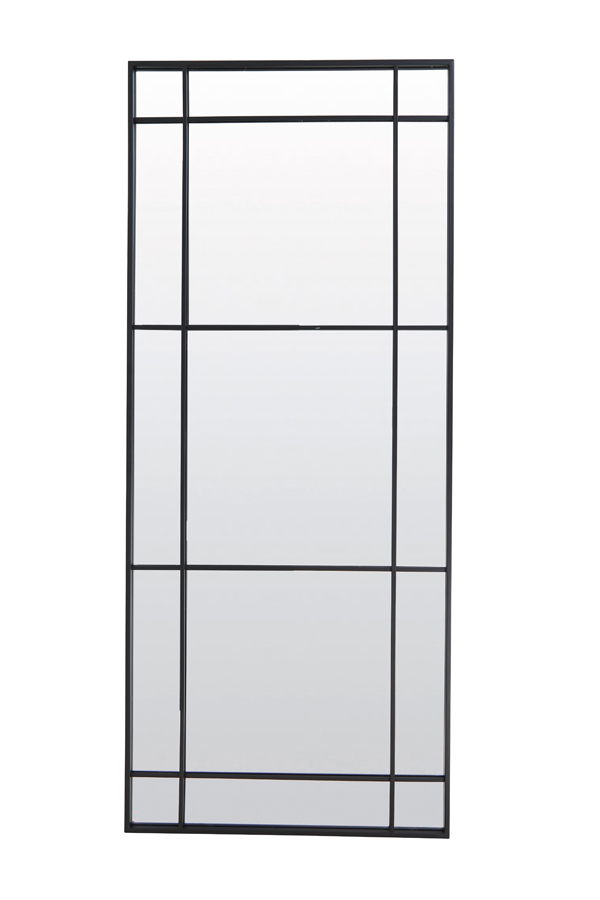 Mirror 77x3x183 cm RINCON clear glass+matt black