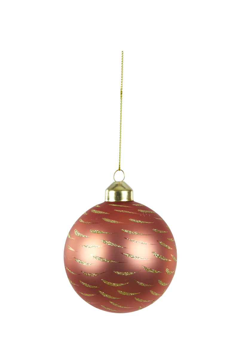Christmas bauble Ø8x8 cm MAIZU glass red+gold