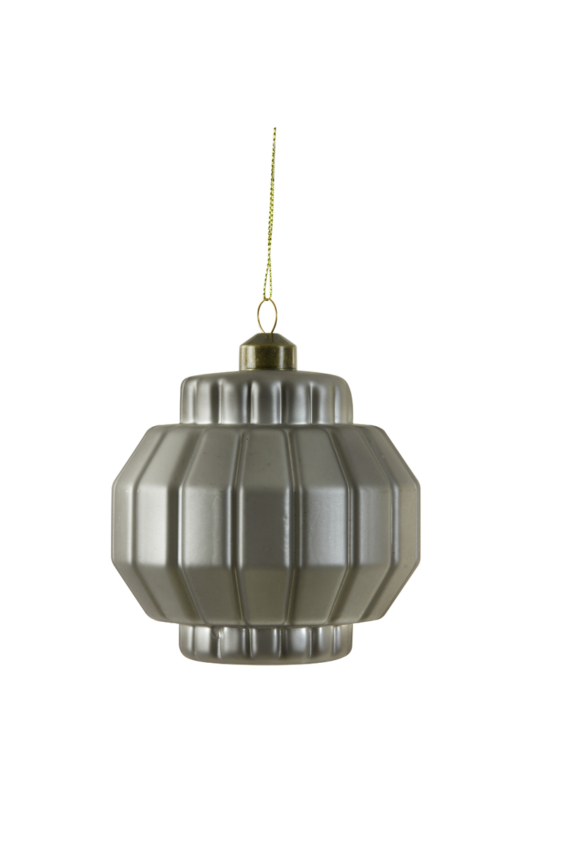 Christmas bauble 10x10x9,5 cm IBARRA glass matt light grey