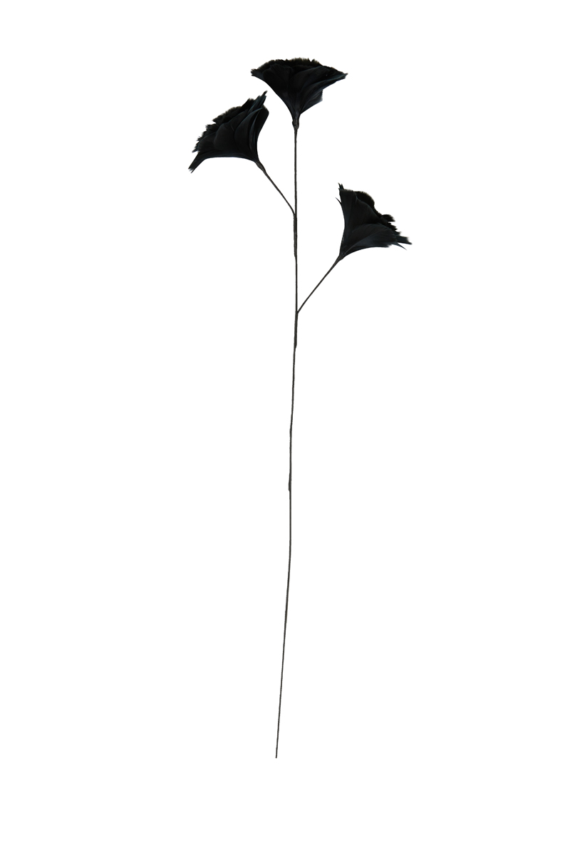 Ornament 3 flowers 20x73 cm FLOWER black