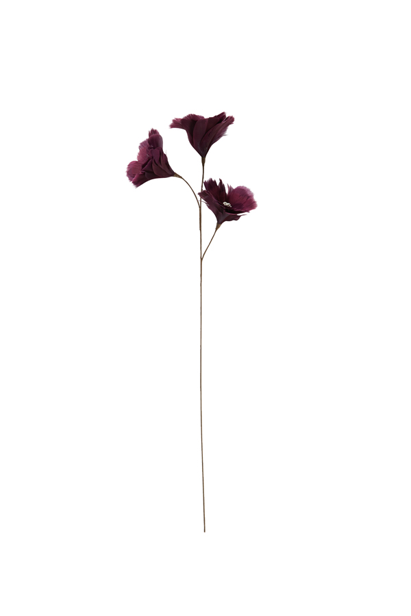 Ornament 3 flowers 20x73 cm FLOWER dark purple