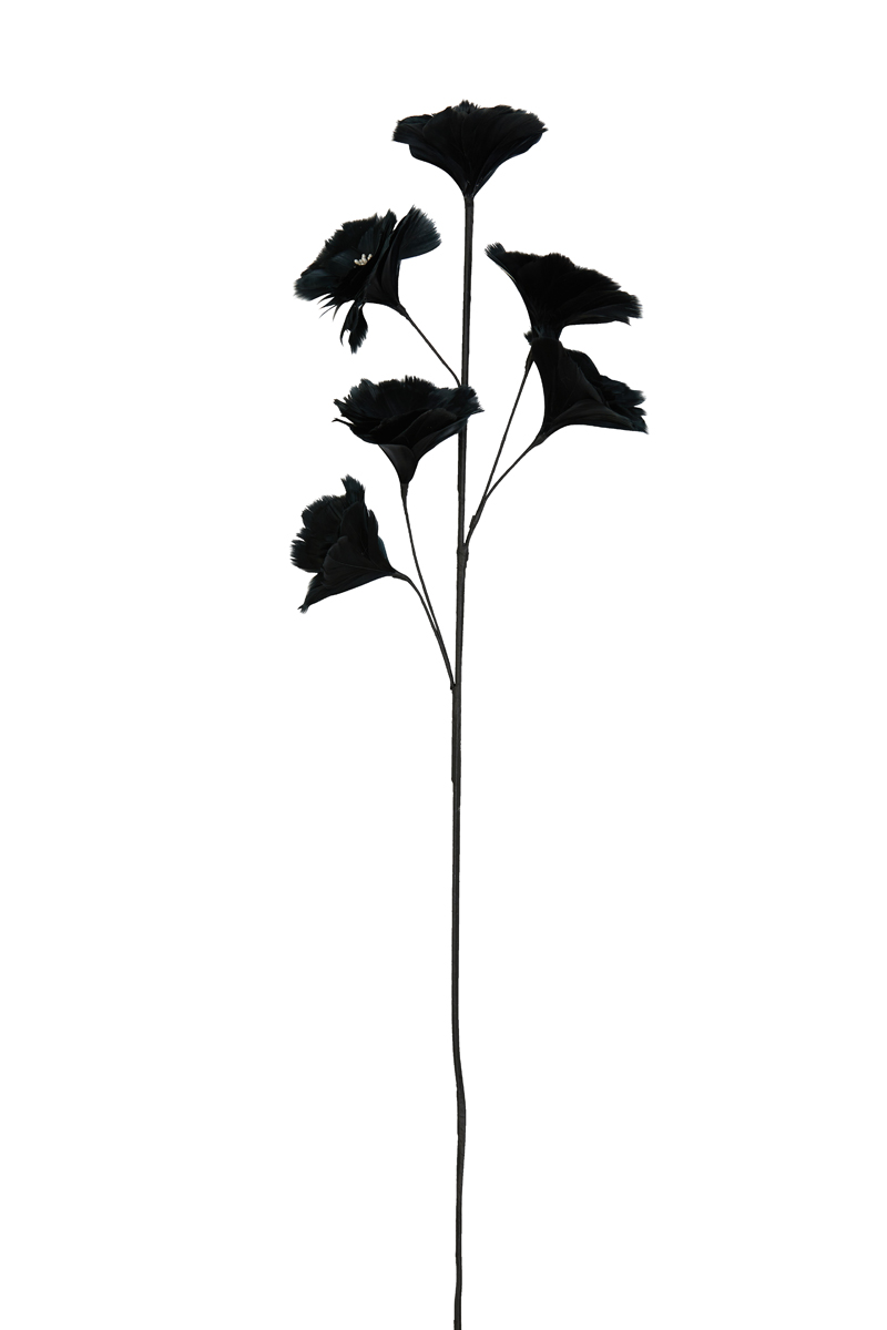 Ornament 6 flowers 25x90 cm FLOWER black