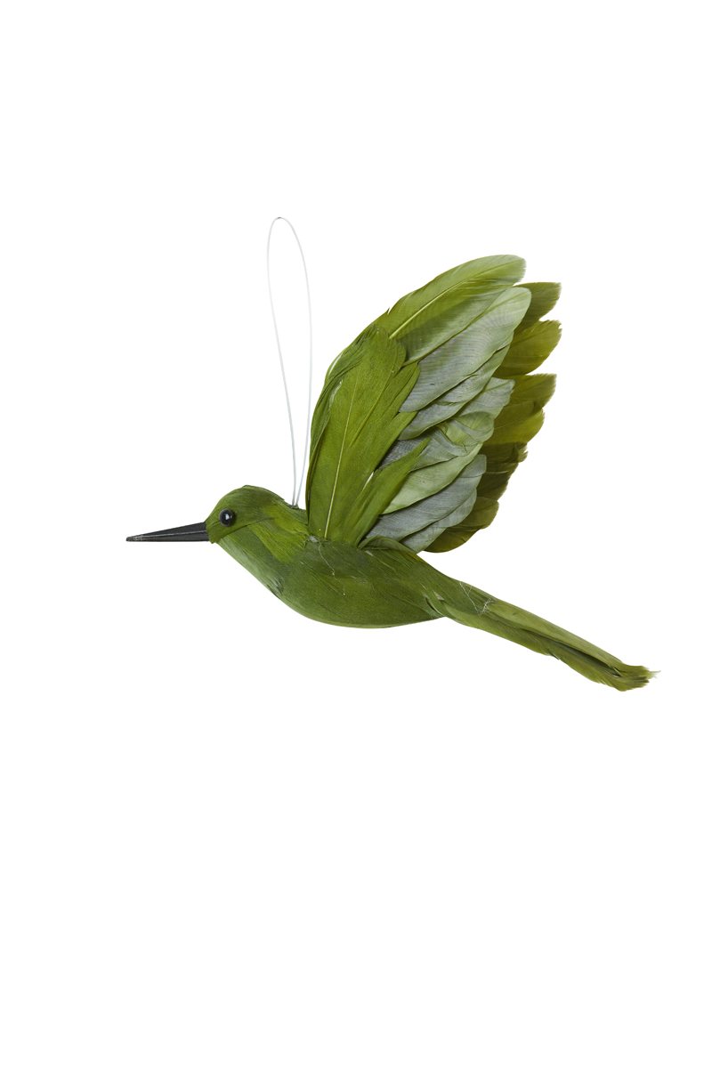Ornament hanging 13 cm BIRD olive green