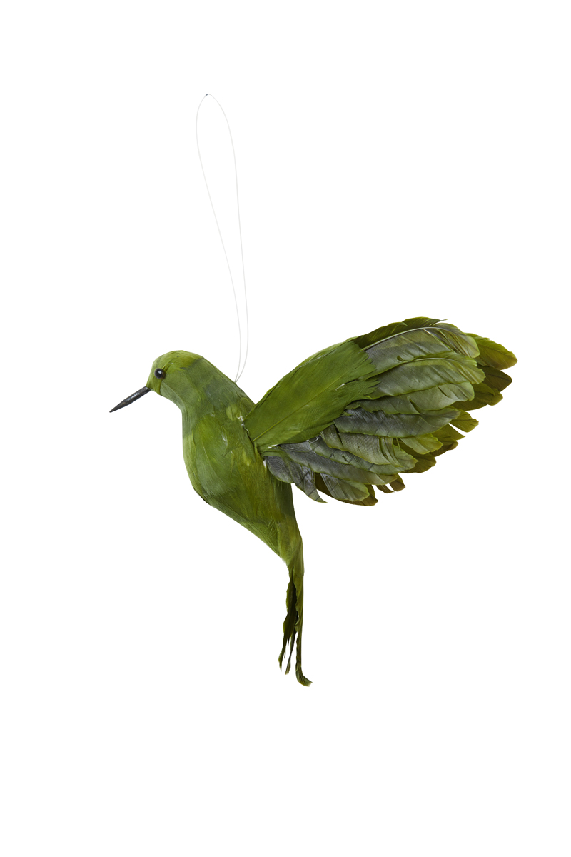 Ornament hanging 20 cm BIRD olive green