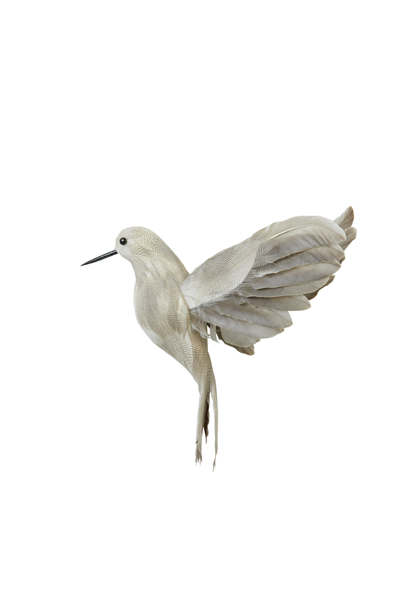 Ornament hanging 20 cm BIRD grey-brown