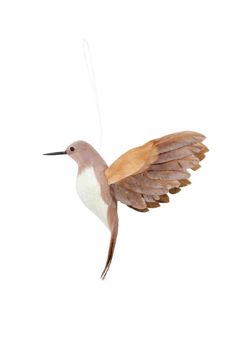 Ornament hanging 20 cm BIRD peach+old pink