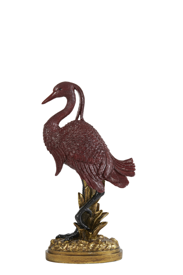 Ornament 27x13,5x51,5 cm CRANE antique bronze-burgundy