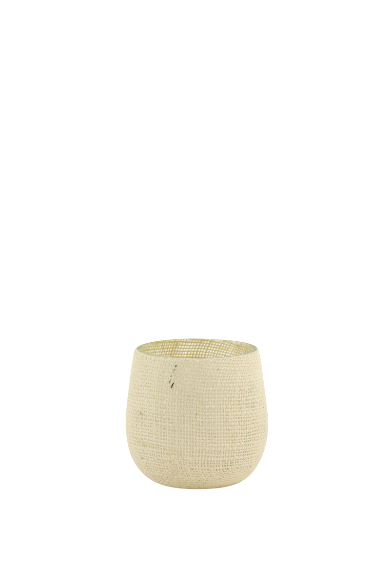 Tealight Ø10x10 cm SISCO jute white