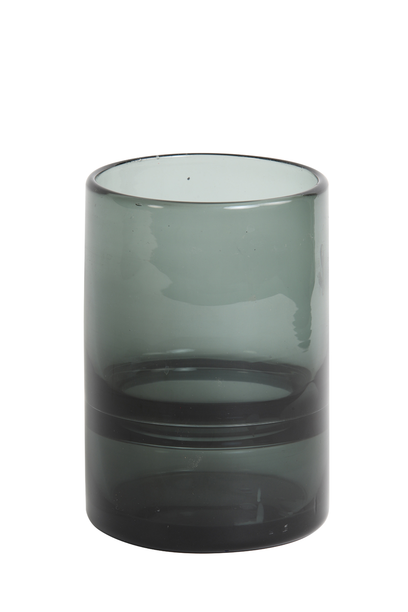 Tealight Ø10x15 cm PASCHA glass grey