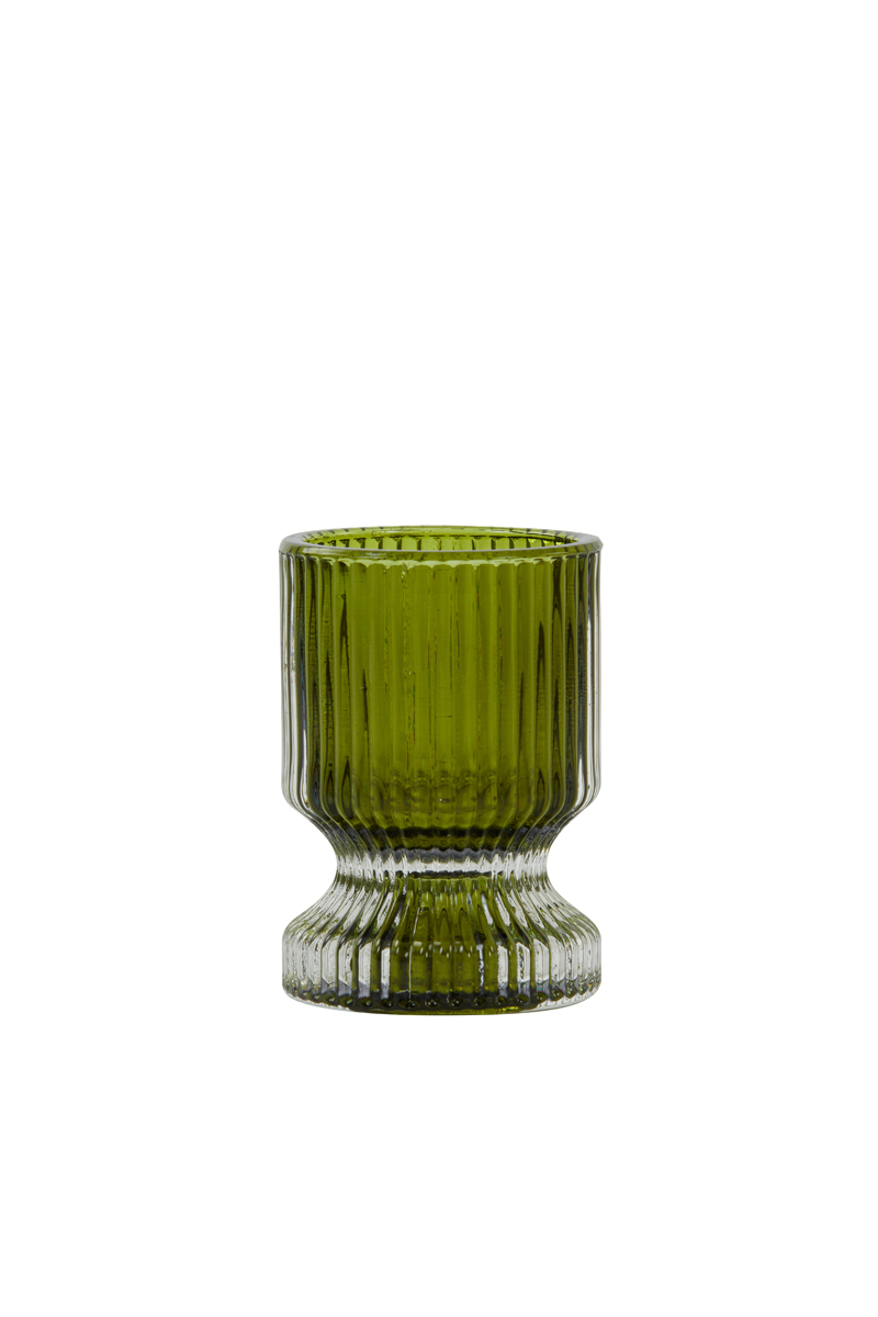 Tealight Ø6x8,5 cm PIP glass dark olive green