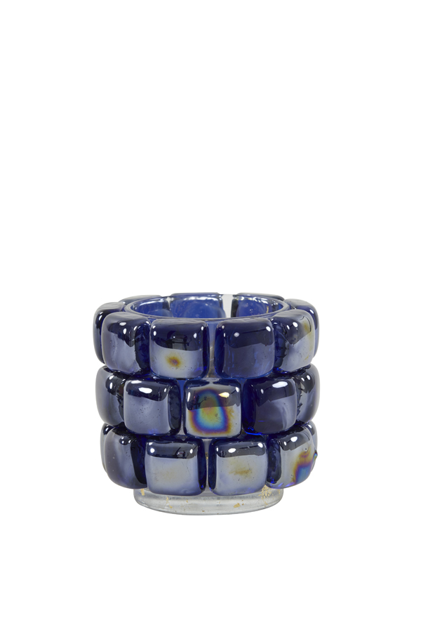 Tealight Ø9,5x8,5 cm MOSAIC glass dark blue