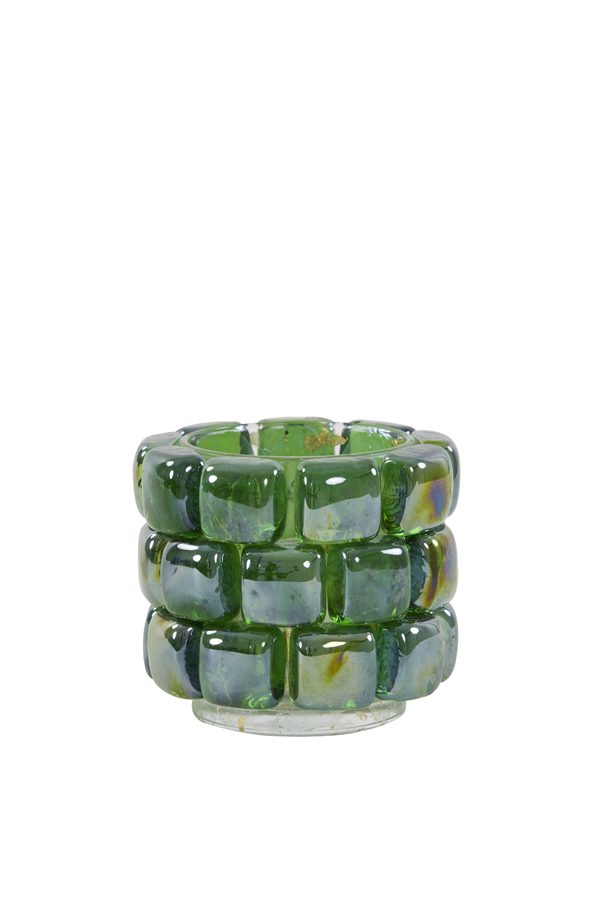 Tealight Ø9,5x8,5 cm MOSAIC glass dark green