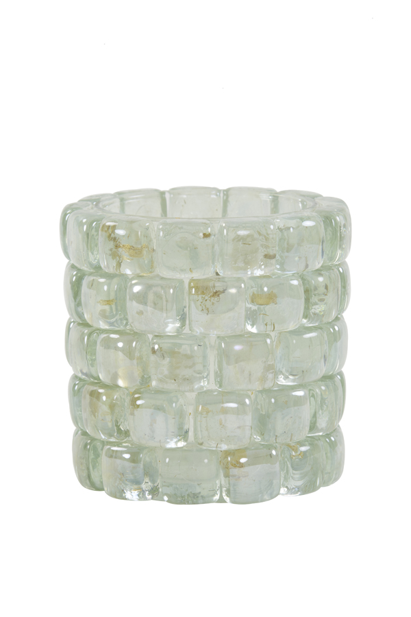 Tealight Ø12,5x12,5 cm MOSAIC light blue