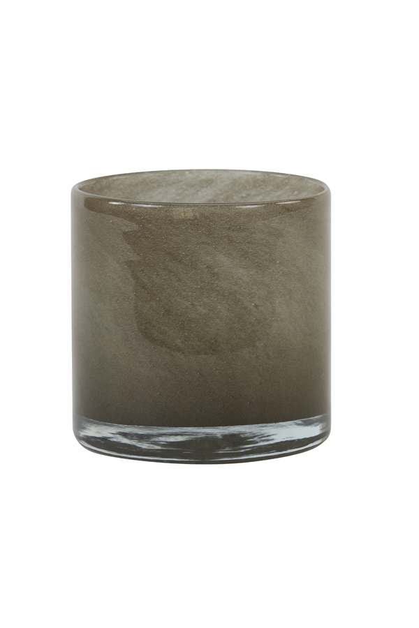 Tealight Ø10x10 cm BONITO glass brown-grey