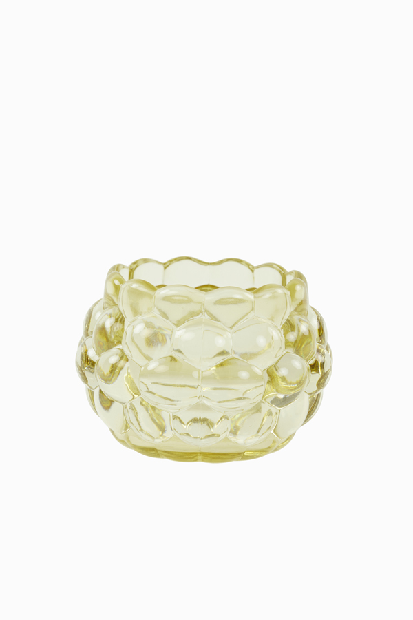 Tealight Ø12,5x8,5 cm HAVANA glass light yellow