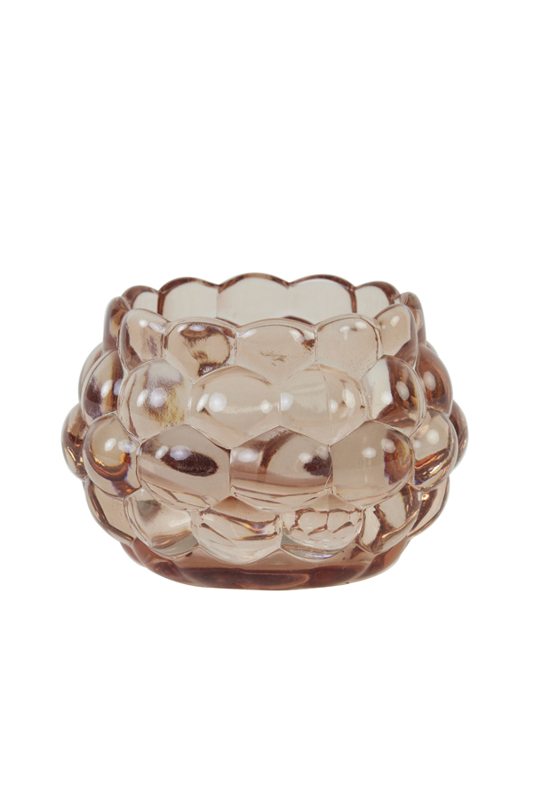 Tealight Ø12,5x8,5 cm HAVANA glass coral