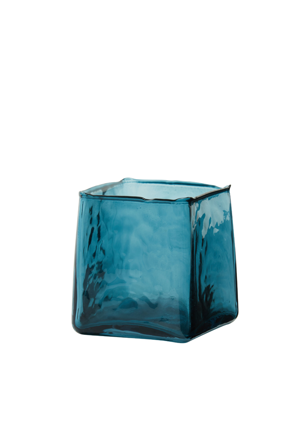 Tealight 10x10x10,5 cm IDUNA glass petrol