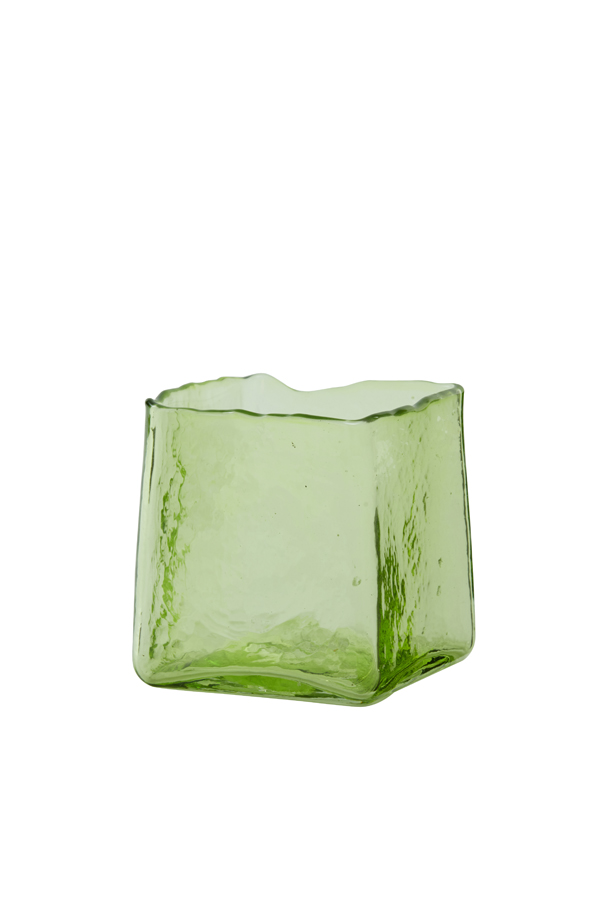 Tealight 10x10x10,5 cm IDUNA glass olive green