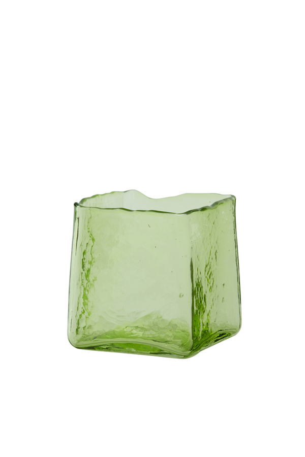 Tealight 10x10x10,5 cm IDUNA glass olive green