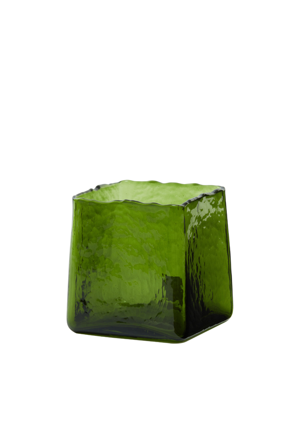 Tealight 10x10x10,5 cm IDUNA glass grass green
