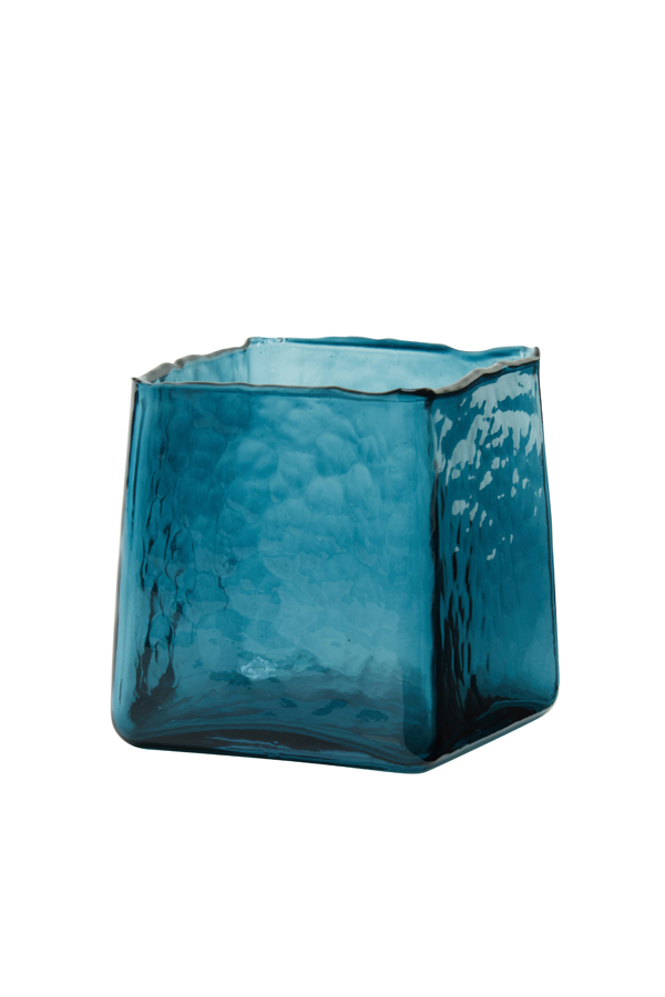 Tealight 12x12x12,5 cm IDUNA glass petrol