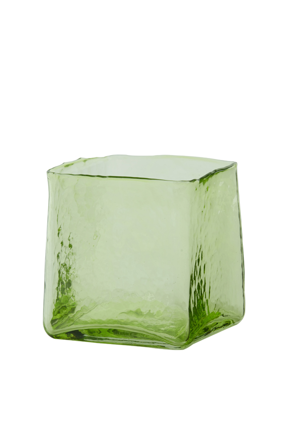 Tealight 12x12x12,5 cm IDUNA glass olive green