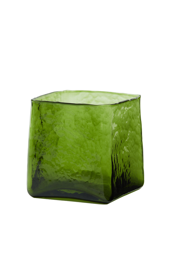 Tealight 12x12x12,5 cm IDUNA glass grass green