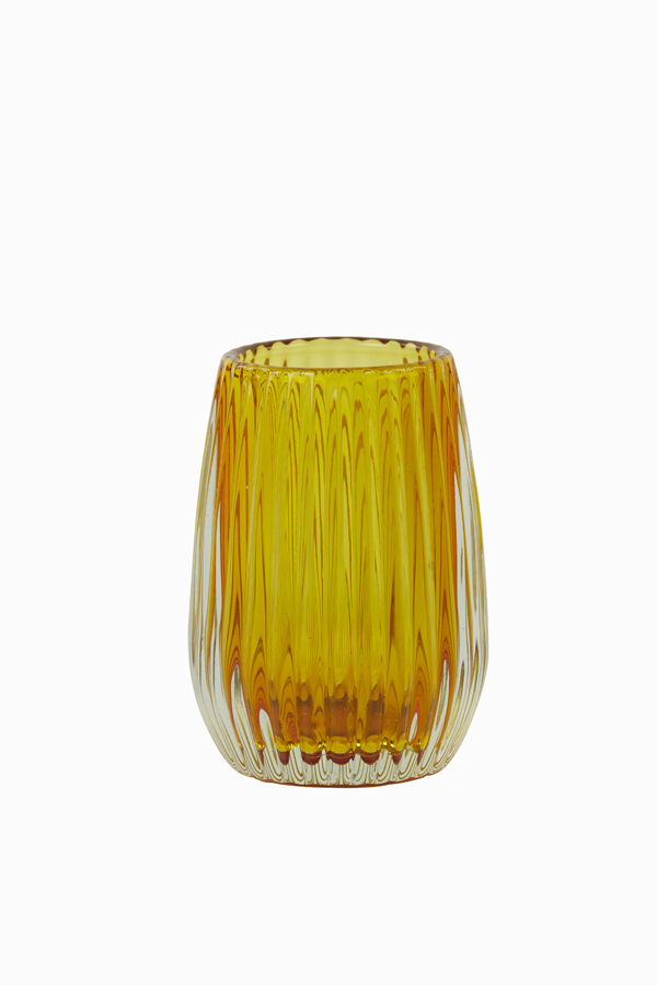 Tealight Ø10x14 cm AIMEE glass ocher yellow