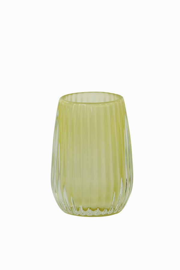 Tealight Ø10x14 cm AIMEE glass matt light yellow