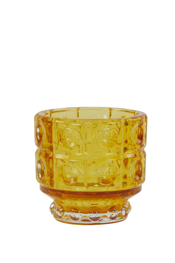 Tealight Ø9x8,5 cm BOBBI glass yellow