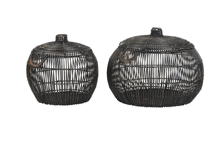 Basket S/2 Ø36x42+Ø45x45 cm KAZIM black