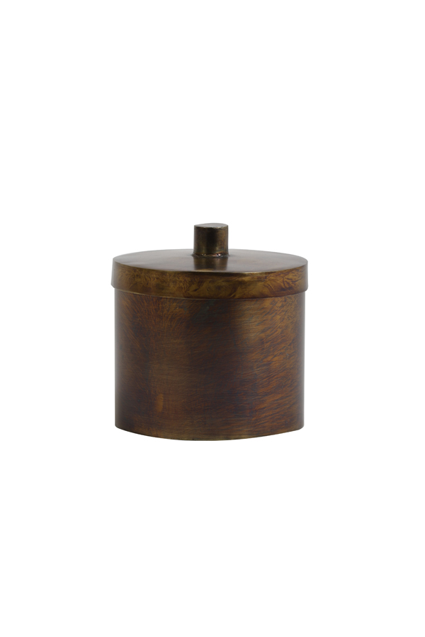 Deco box Ø13,5x13,5 cm LOBERIA antique bronze