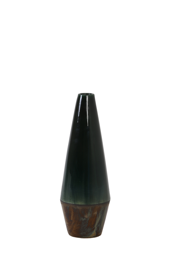 Vase Ø14,5x41,5 cm ISIDORO ceramics dark green+copper