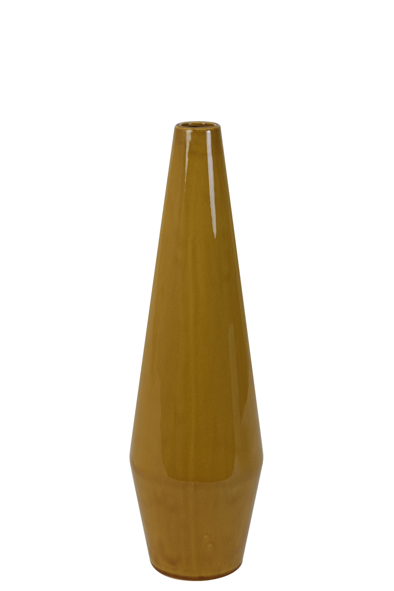 Vase Ø15x51 cm ISIDORO ceramics ocher yellow