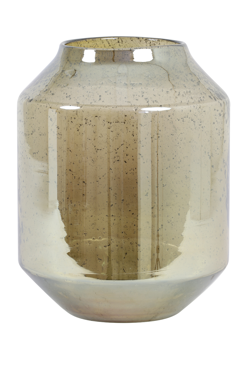 Vase Ø23x30,5 cm SOGODA glass stone finish amber