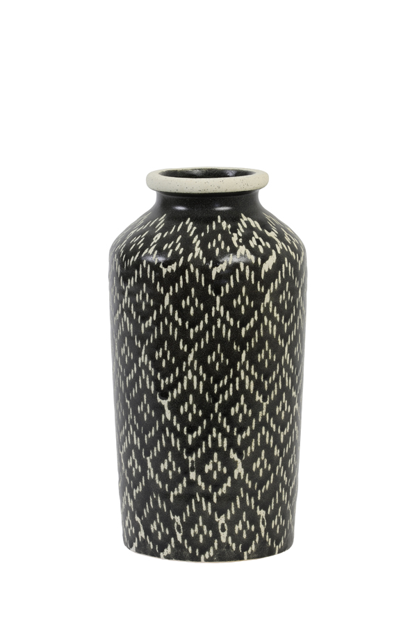 Vase Ø14,5x28,5 cm ELBAS ceramics black+white